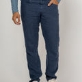 5-Pocket Linen Pants in navy blue