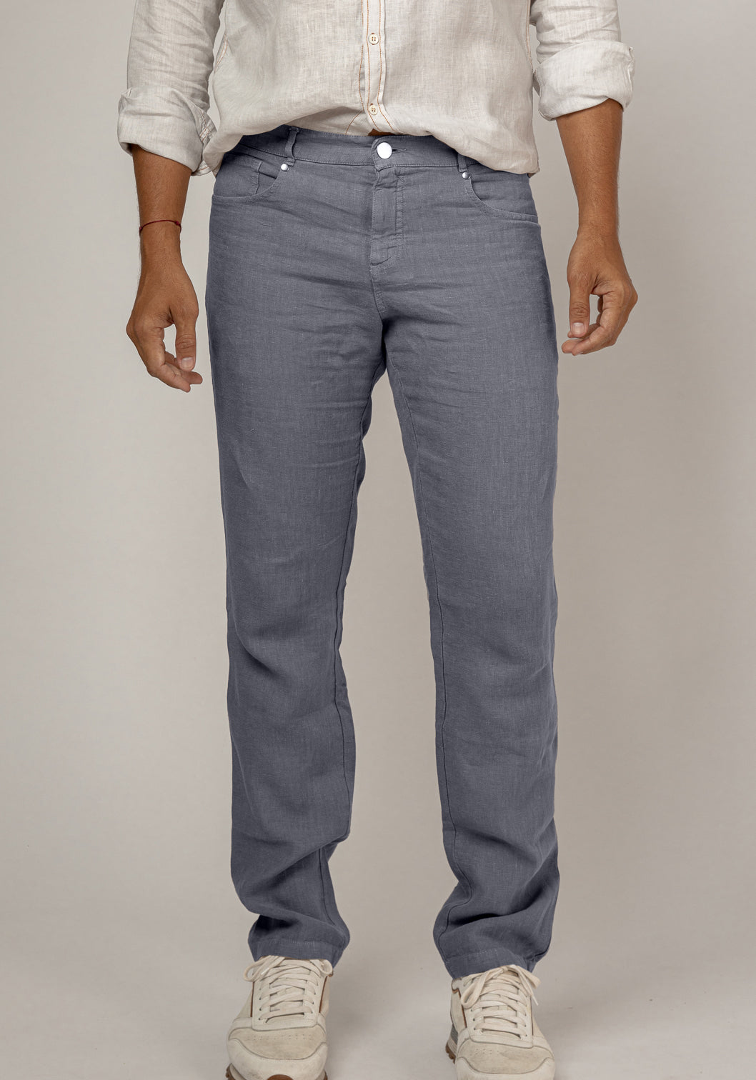 5-Pocket Linen Pants in gray