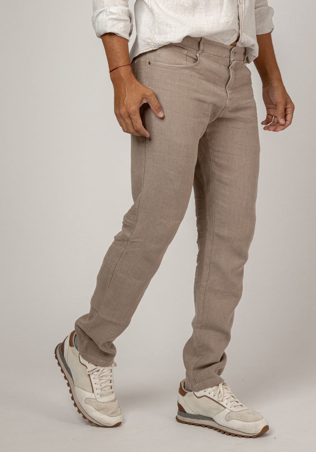 5-Pocket Linen Pants in khaki