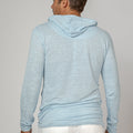 Jersey Linen Long Sleeve Hoodie With Pocket & Wooden Fasteners in light blue 3