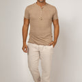 Short Sleeve Linen Henley T-Shirt 8