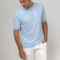 Short Sleeve Linen Henley T-Shirt 14