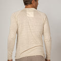Jersey Linen Long Sleeve Niki Collar T-Shirt in natural
