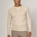 Jersey Linen Long Sleeve Niki Collar T-Shirt in natural