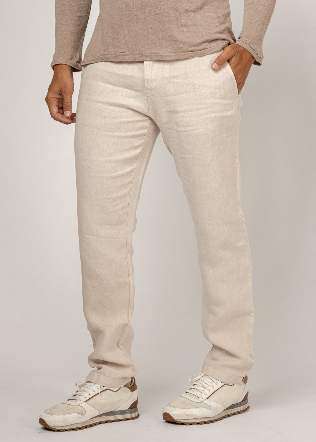 Linen Pants With Pockets Relaxed Fit in natural