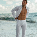 Linen Pants With Pockets Relaxed Fit in white