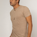 Short Sleeve Linen Henley T-Shirt 7