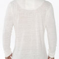 Jersey Linen Fitted Long Sleeve V-Neck T-Shirt in white