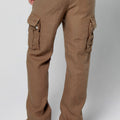 100% LINEN CARGO PANT WITH DRAWSTRING S to XXXL - Claudio Milano
