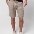 Linen Shorts With Drawstring in khaki