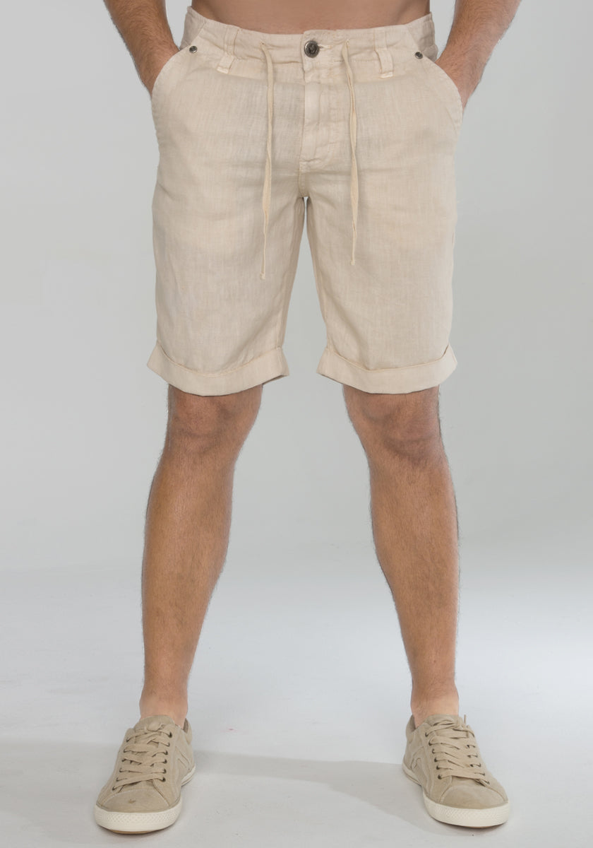 Linen Shorts With Drawstring in natural