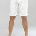 Linen Shorts With Drawstring in white