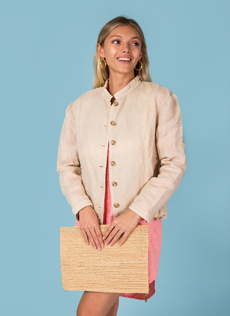 Women's Linen Blazer | 100% Natural Italian Style Clothing, Item #8501