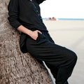 100% Linen Drawstring Harem Pant S to XXXL - Claudio Milano