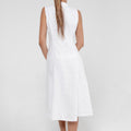 100% Linen Dress with Coconut Buttons and Moa Collar S to XXXL - Claudio Milano
