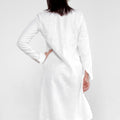 100% Linen Pleated Button-Down Dress S to XXXL - Claudio Milano