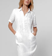 100% Linen Collared Golf Dress With Hidden Pockets S to XXXL - Claudio Milano