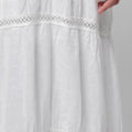 100% Linen Goddess Thin Laced Low-Back Maxi in White S to XXXL - Claudio Milano