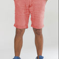 Linen Shorts With Drawstring in coral