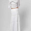 100% Linen Boho Skirt in White S to XXXL - Claudio Milano