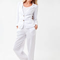 100% Linen Blazer with Coco Buttons S to XXXL - Claudio Milano