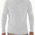 Jersey Linen Long Sleeve Niki Collar T-Shirt in white