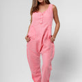 100% Linen Drop Crotch Jumpsuit S to XXXL - Claudio Milano