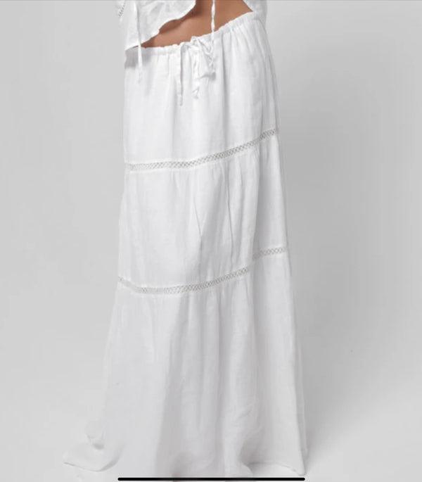 Women's Linen Boho Skirt | 100% Natural Italian Style Clothing, Item #8408