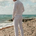 Linen Pants With Pockets Relaxed Fit in white