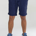 Linen Shorts With Drawstring in navy blue