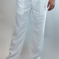 Linen Pants With Drawstring| Relaxed Fit in white
