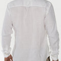 Long Sleeve Button Down Linen Shirt Regular Fit in white