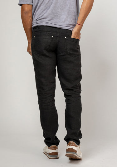 5-Pocket Linen Pants in black