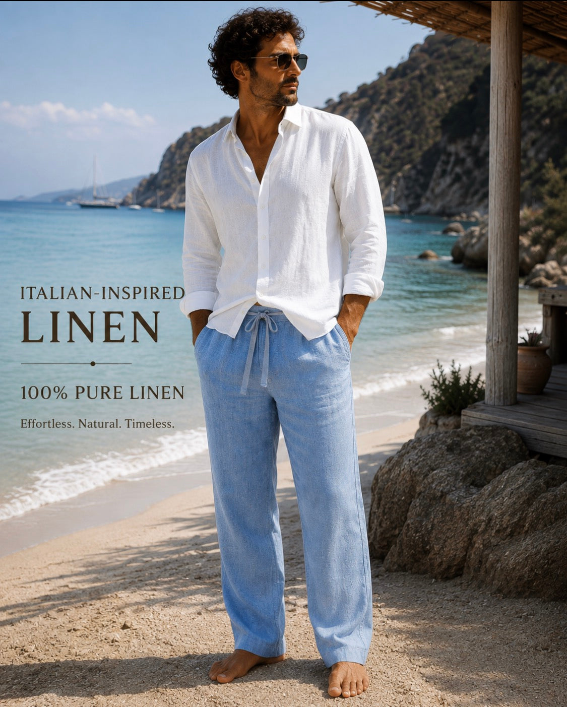 Linen Pants With Drawstring | Relaxed Fit