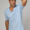 Short Sleeve Linen Henley T-Shirt 13