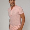 Short Sleeve Linen Henley T-Shirt 4