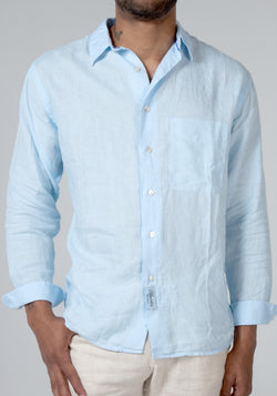 100% LINEN LOOSE FIT BUTTON DOWN SHIRT WITH POCKET S to XXXL - Claudio Milano 