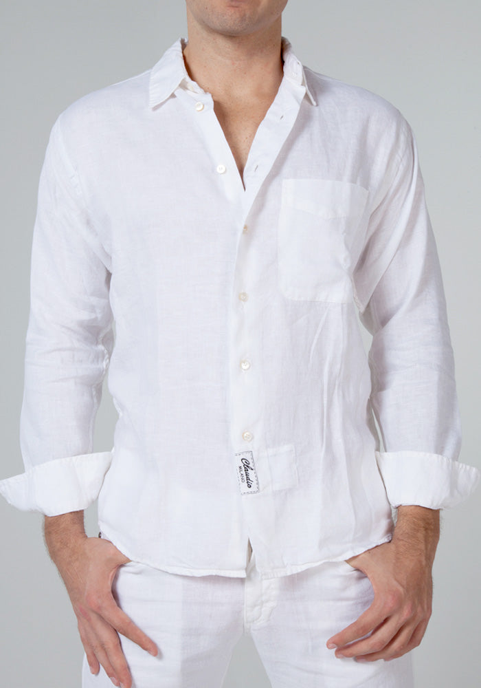 Men's Italian Style Regular Fit Short Sleeve Button Down Linen Shirt