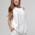 100% Linen Babydoll Pleated Tank S to XXXL - Claudio Milano 