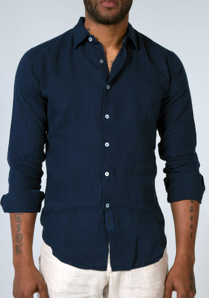linen button down dress shirt Casual 100% Linen Yarn Dyed Shirt Short Sleeve Button Down Small / White