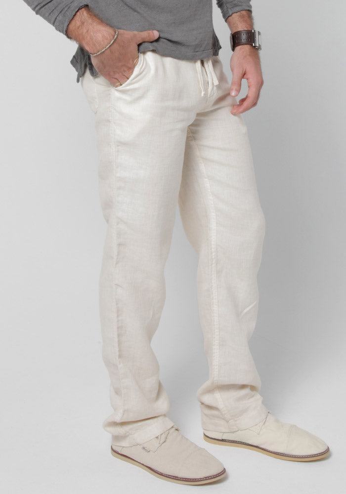 Linen Pants With Drawstring| Relaxed Fit in natural
