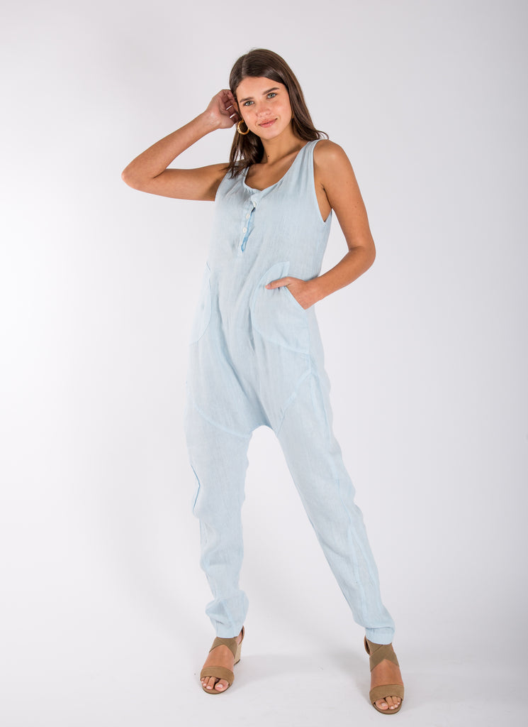 Stay Cool and Stylish with the Linen Jumpsuit MONACO in Grey