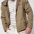 100% LINEN ZIP-UP JACKET WITH DETACHABLE HOODIE S to XXXL - Claudio Milano 