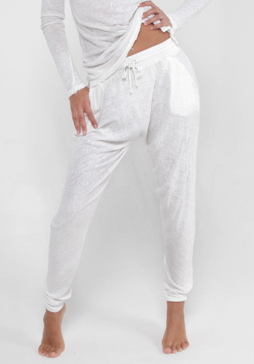 100% Linen Drawstring Harem Pant S to XXXL - Claudio Milano 