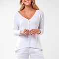 100% Jersey Linen Long Sleeve Cardigan Shirt S to XXXL - Claudio Milano 