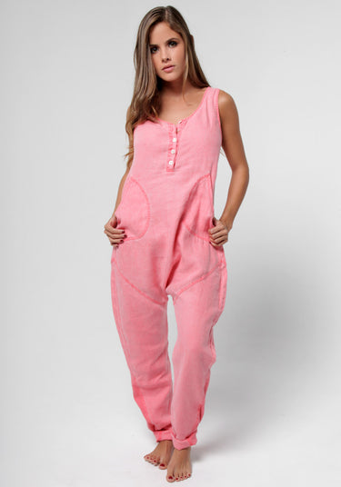 100% Linen Drop Crotch Jumpsuit S to XXXL - Claudio Milano 