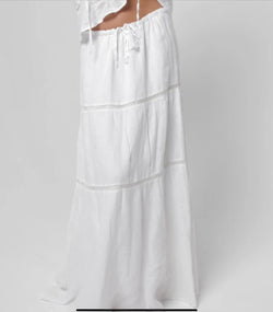 #8408 Linen Clothing 100% Natural Italian Style Boho Skirt