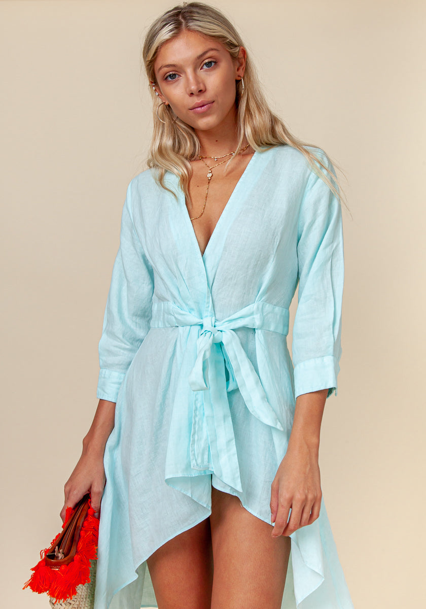 100% LINEN WRAP TUNIC S to XXXL - Claudio Milano