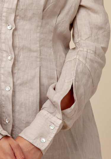 100% LINEN FITTED BUTTON DOWN SHIRT DRESS S to XXXL - Claudio Milano 