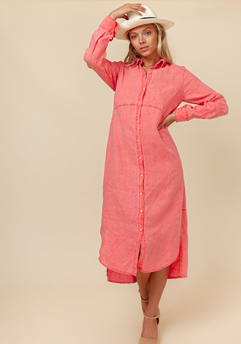 Patch Quilted Italian Linen Dress Fits Upto Bust 46. 